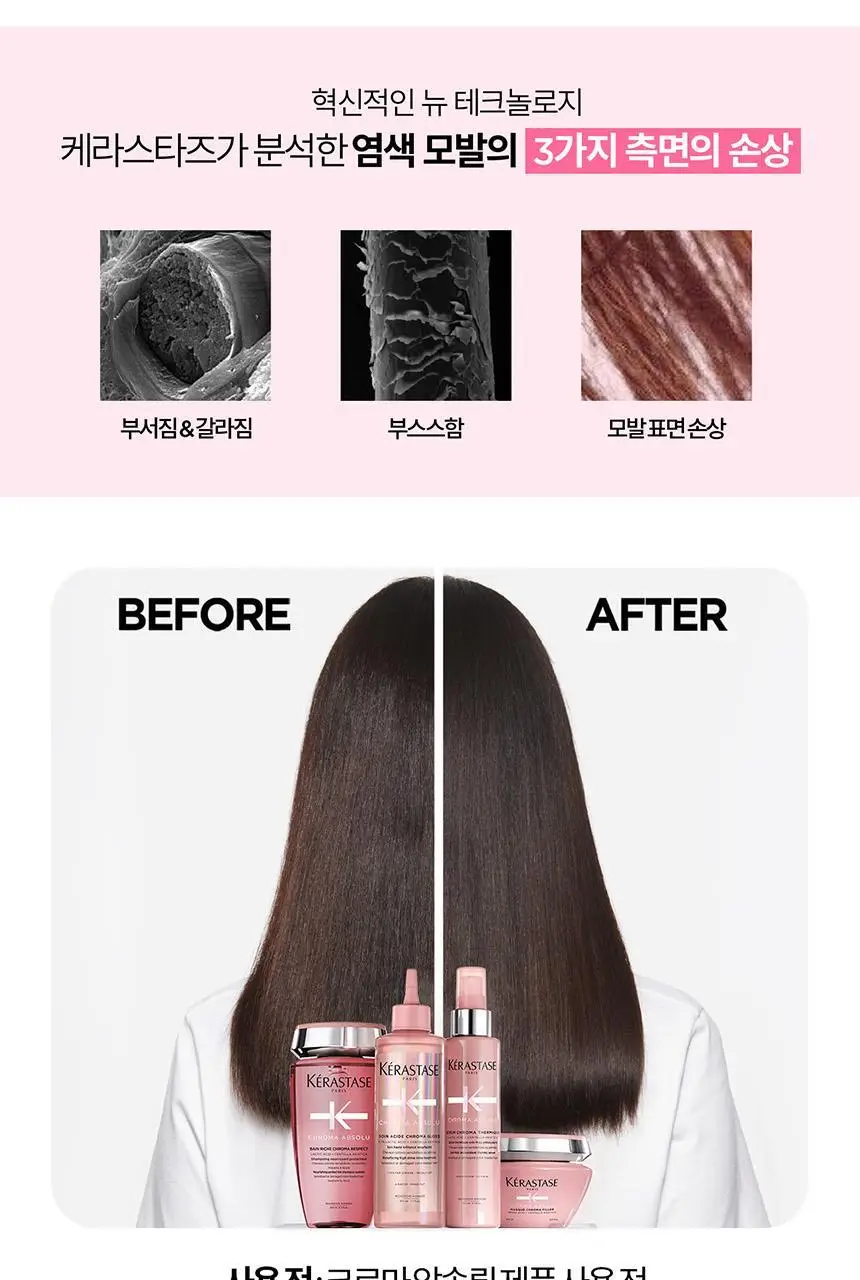 [염색모 케어] 케라스타즈 크로마 압솔뤼 테르미크 노워시 트리트먼트 150ml 상세페이지 5